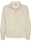 Brunello Cucinelli press-stud suede overshirt