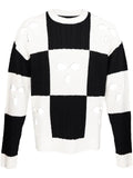 Mostly Heard Rarely Seen checked cut-out wool jumper