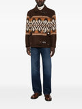 Fay geometric-pattern toggle-fastening jacket