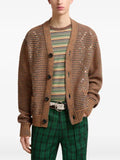Marni stud-embellished striped cardigan