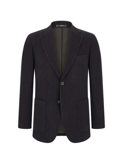 Boggi Milano blazer herringbone in cotton and wool B jersey