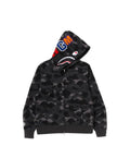 Bape Color Camo Shark Full Zip Hoodie Black