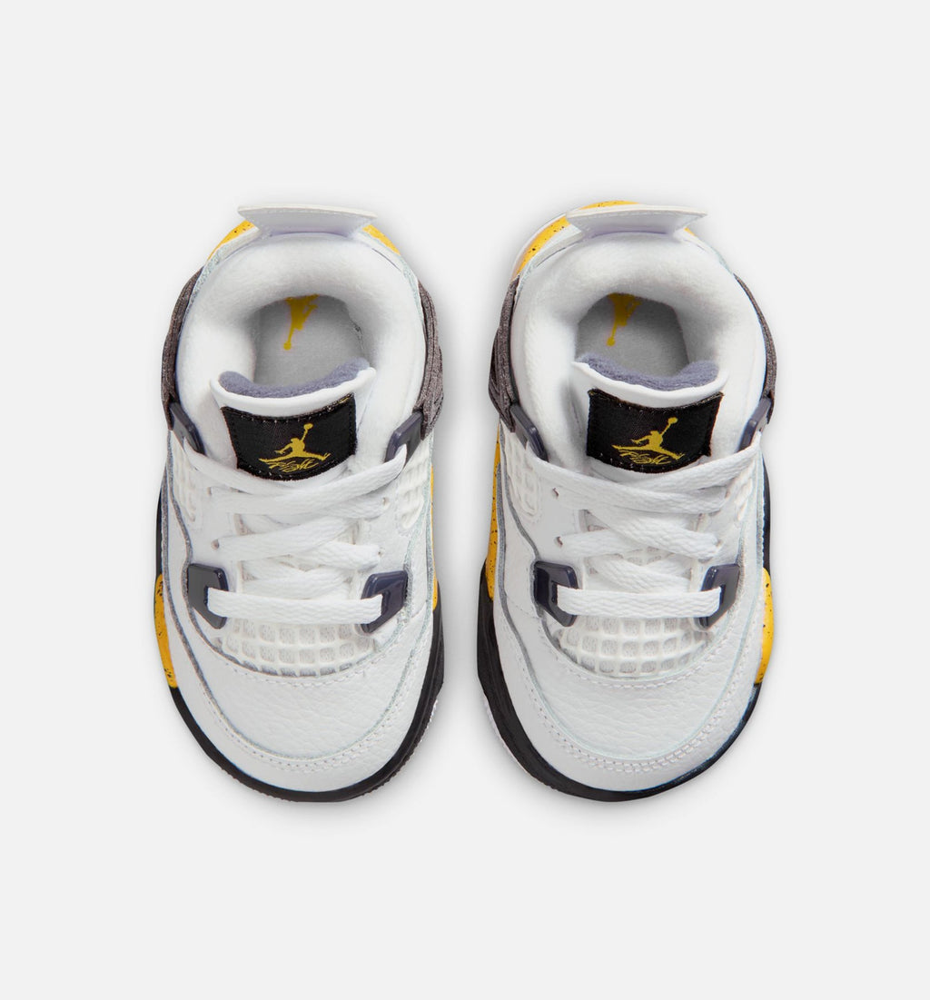 Air Jordan 4 Retro Rare Air Tour Yellow Baby & Toddler Sneakers - White / Dark Blue-Grey / Black / Tour Yellow