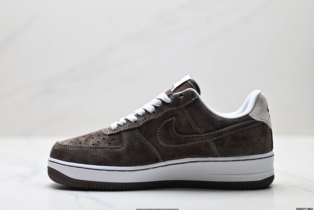 Nike Air Force 1 Low Brown White Unisex Sneakers Style 07